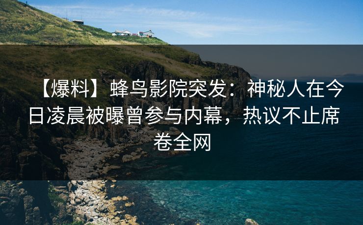 【爆料】蜂鸟影院突发：神秘人在今日凌晨被曝曾参与内幕，热议不止席卷全网