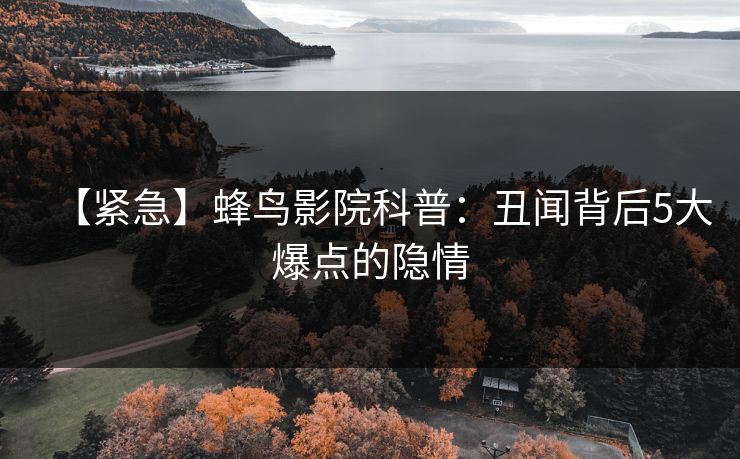 【紧急】蜂鸟影院科普:丑闻背后5大爆点的隐情 【紧急】蜂鸟影院科普:丑闻背后5大爆点的隐情